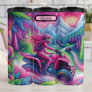 Psychedelische ATV: Levendige bergrit Thermosbeker