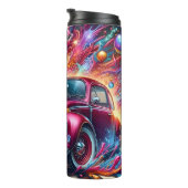 Psychedelische auto in een explosie van kleur thermosbeker (Geroteerd rechts)