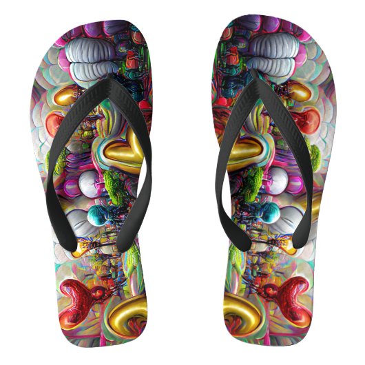 Psychedelische ballonnen kleurrijke Creëer Teensli Teenslippers (Voetbed)