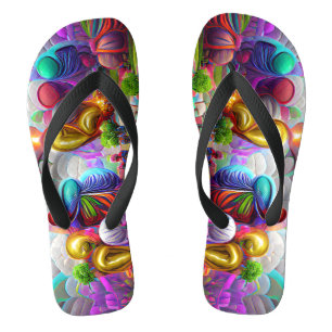 Psychedelische ballonnen kleurrijke Creëer Teensli Teenslippers