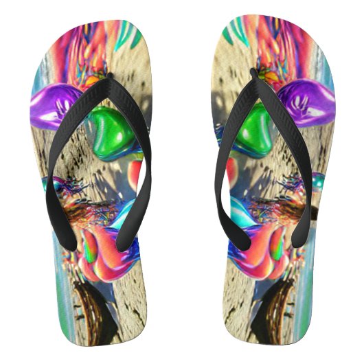 Psychedelische Ballonnen Kleurrijke Flip Flops Gem (Voetbed)