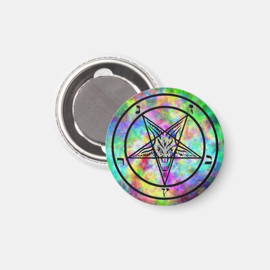 Psychedelische Baphomet Magneten (Voorkant / Achterkant)