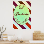 psychedelische barber-winkel afdrukken poster (Keuken)