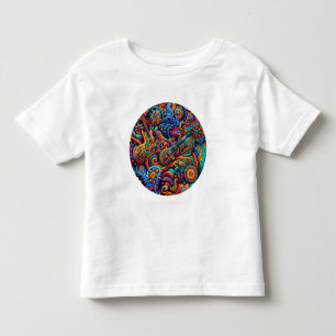 Psychedelische Batik Gitaar Art-Kleurrijke Retro M Kinder Shirts