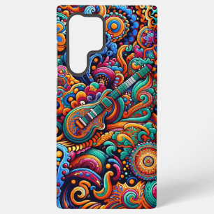 Psychedelische Batik Gitaar Art-Kleurrijke Retro M Samsung Galaxy Hoesje