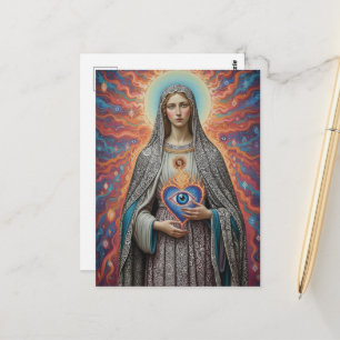 psychedelische bescherming tegen het kwade Maria Briefkaart