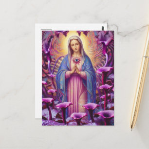 psychedelische bescherming tegen het kwade Maria Briefkaart