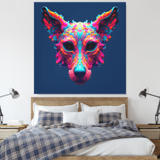 Psychedelische Beste Vriend - Hond Design T-shirt Canvas Afdruk
