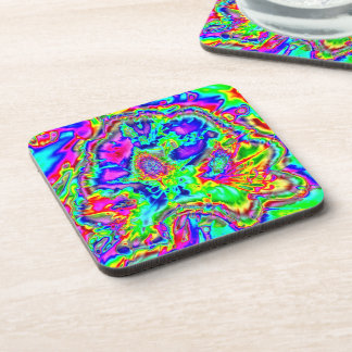 psychedelische bloemen 1 bier onderzetter