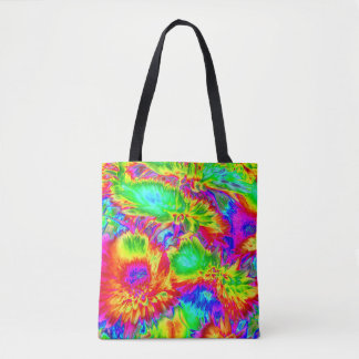 psychedelische bloemen 2 draagtas