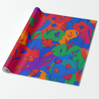 Psychedelische bloemen cadeaupapier