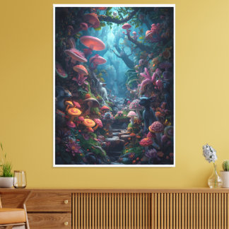 Psychedelische bos canvasprint canvas afdruk