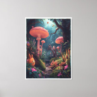 psychedelische bos landschap canvasprint canvas afdruk
