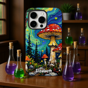 psychedelische bosontginning iPhone 16 pro hoesje