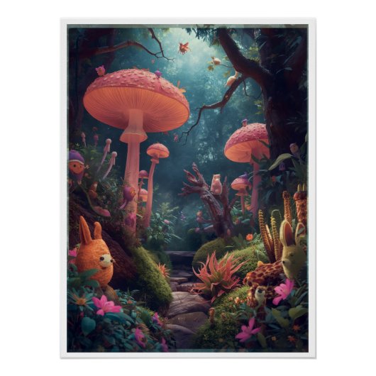 psychedelische bosposter perfect poster (Voorkant)