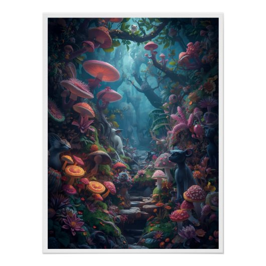 Psychedelische bosposter perfect poster (Voorkant)