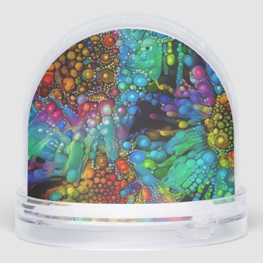 Psychedelische Bubble Burst Abstracte madeliefjes Sneeuwbol (Achterkant)