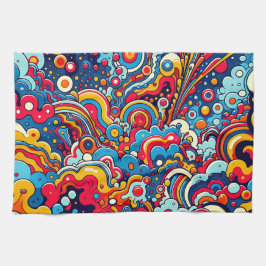 Psychedelische bunte Grafik Theedoek