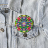 Psychedelische Buttonnen, vierkant of rond Ronde Button 7,6 Cm (In situ)