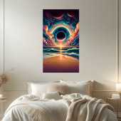 Psychedelische Celestial Sunset Beach Sublimatie Poster