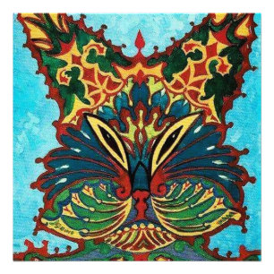 “Psychedelische Chinese Kat” door Louis Wain Foto Afdruk