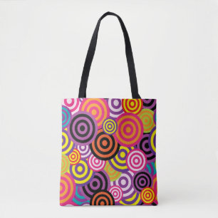 psychedelische cirkels canvas tas