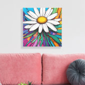 Psychedelische Daisy Pop Art Print (Insitu (Woonkamer))