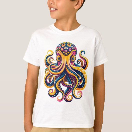 Psychedelische diepe Zee octopus T-shirt (Voorkant)
