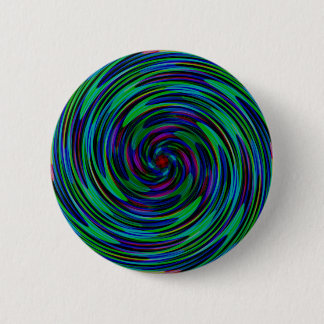 Psychedelische Donkere Krullen Ronde Button 5,7 Cm