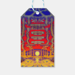 Psychedelische dromenland cadeaulabel