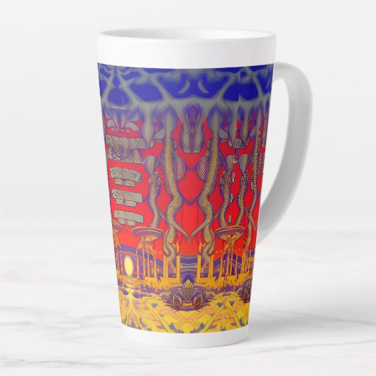 Psychedelische dromenland latte mok (Rechterhoek)