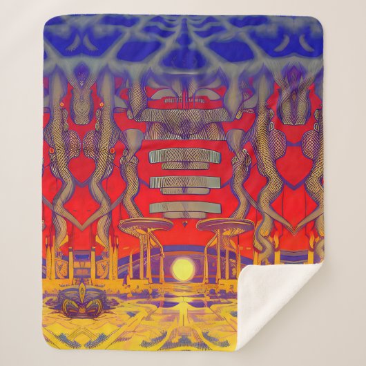 Psychedelische dromenland sherpa deken (Voorkant)