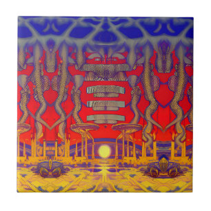 Psychedelische dromenland tegeltje