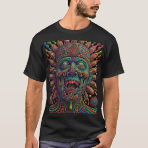Psychedelische druipende hoofd kunst t-shirt