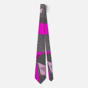 Psychedelische Egyptische collage: Fuchsia rood gr Stropdas