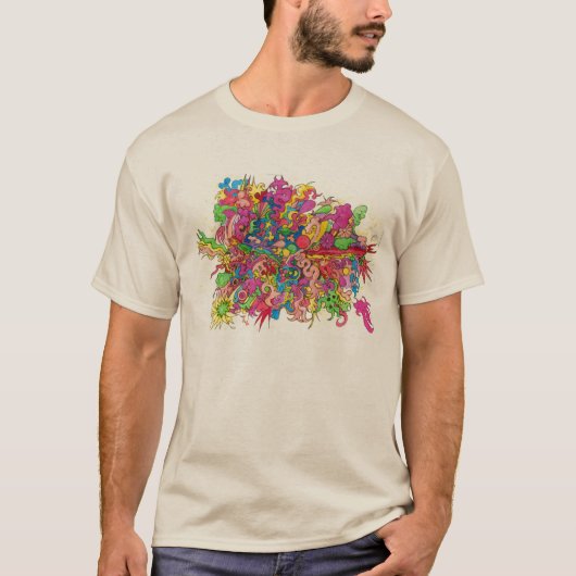Psychedelische explosie t-shirt (Voorkant)