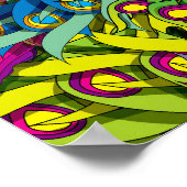 Psychedelische Feather Frenzy Poster (Hoek)