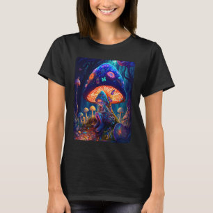 Psychedelische fee in het zwammenbos t-shirt