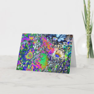 Psychedelische Flower-Power Verjaardag!-Humor Kaart