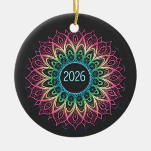 Psychedelische Fractal Mandala 2026 Design met Neo Keramisch Ornament