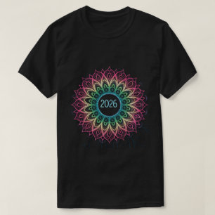 Psychedelische Fractal Mandala 2026 Design met Neo T-shirt