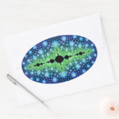 Psychedelische Fractal Wild Decoratieve Abstracte  Ovale Sticker (Envelop)