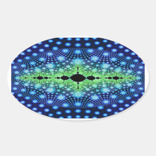 Psychedelische Fractal Wild Decoratieve Abstracte  Ovale Sticker