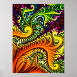 Psychedelische Fractale Kunst Poster