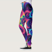 Psychedelische Fractale Leggings met Neon Mandala  (Links)