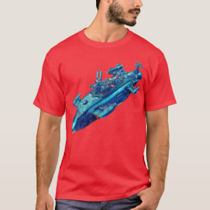 Psychedelische Futuristische Stijl Onderzeeër T-shirt