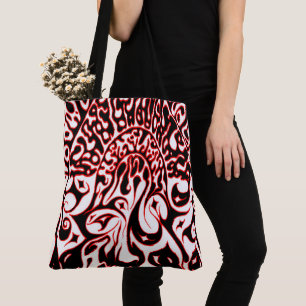 Psychedelische Geest - Zwart Wit en Rood Draagtas