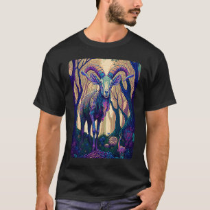 Psychedelische geit in het paddenstoelenbos t-shirt