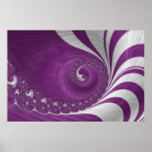 Psychedelische Gestreepte Fantasy Paarse & Witte V Poster (Voorkant)