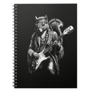 Psychedelische Gitaar Eekhoorn - Grappige Vintage Notitieboek